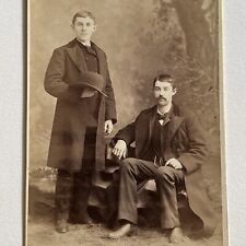 Antique Cabinet Card Photograph Dapper Handsome Men Bowler Hat Pittsfield MA picture