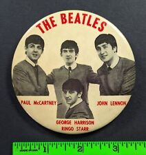 Vintage 1960s The Beatles Paul John Portrait Rock Music Pinback Pin picture