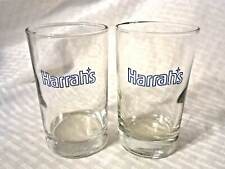 2 Vintage Harrah's Casino Reno Drinking Glasses 6 oz. Blue Logo picture