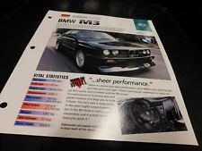 1987-1990 BMW M3 Spec Sheet Brochure Photo Poster 88 89 picture