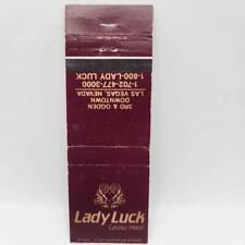 Vintage Matchbook Lady Luck Casino Burgundy Room Downtown Las Vegas 1980s picture