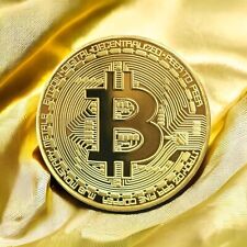 Gold Plated Bitcoin - Physical Metal Coin - BTC Cryptocurrency Collector Item picture