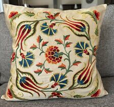 Uzbek Handmade Suzani Silk Pillowcase, New, Shipped from USA picture