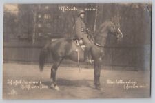 Handsome Young Male German Soldier Horse Sword Pickelhaube Helmet Postcard picture