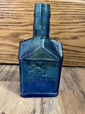 Vintage Wheaton Cobalt Blue Glass Bottle Embossed Paul Revere 1775 8 Inches Tall picture