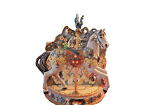 VINTAGE Willitts Designs Carousel German ROUNDABOUT W/PEACOCK GALLOPER Music Box picture