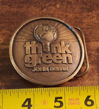 1994 John Deere Think Green Earth Day Belt Buckle #128 Brass picture