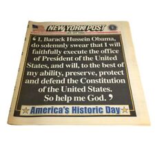 New York Post: Jan 20 2009, Barack Hussein Obama Pledge, America's Historic Day picture