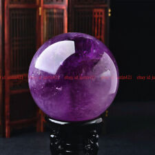 AAA+ NEW Natural Amethyst Quartz Crystal Sphere Ball Healing Stone 50-52mm Stand picture