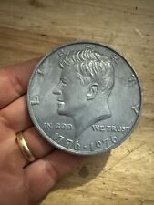 John F. Kennedy JFK Coin Paperweight Patina President Collector Gift Half Dollar picture