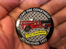 Cary, NC fire department 100th Anniversary challenge coin. Seagrave  Fire Truck picture