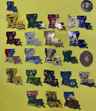 Lot of 24 Lions Club Louisiana  Pins MD 8 - Range 1975-2002 picture