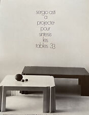 1970 Vintage Sergio Asti Designer Tables Minimalist French Furniture Print Ad picture
