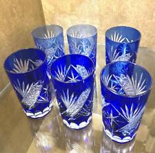 Sake cup Edo Kiriko Cleaned  Glass Set Of 6 picture