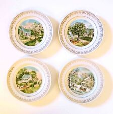 The Four Seasons Currier & Ives Collectible Plates Set of 4 picture