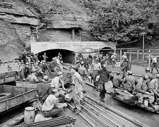 Coal Miners Shift Change Photograph Vintage Kentucky Coal Mining Photo 1946 8x10 picture
