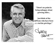 CARY GRANT PHOTO WITH GROWING OLDER QUOTE & *SIGNATURE - 8X10 PHOTO (PQ083) picture