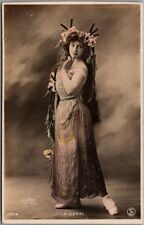 Vintage MARIA RICOTTI Real Photo RPPC Postcard Opera Singer / In Costume c1910s picture