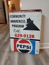 c.1960s Original Vintage Pepsi Cola Sign Metal Burgler Sheriff's Dept Soda DOT  picture