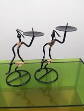 Pair of Laurids Lonborg Wire Figure Dancing Candle Holders 7.5