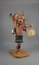 Vintage Hopi Indian Mudhead Double Kachina - Koyemsi - Drummer Piggy Back - 18