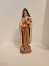 Vintage Saint Theresa of Lisieux Statue Resin 10” Italy 1980 Religious Figurine  picture