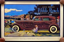 SIGNED 1999 Pebble Beach Concours Poster 1934 PACKARD 1108 Dietrich LAGONDA ROWE picture