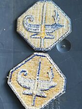 WWII US Army ATSP NICE Cornrow Weave Variation Cut Edge Shoulder Patch Set x2 picture