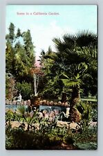 Scene In A California Garden Vintage Souvenir Postcard picture