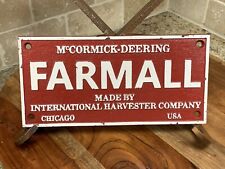 VTG CAST IRON McCORMICK DEERING FARMALL SIGN BY INTERNATIONAL HARVEST CO (13E) picture