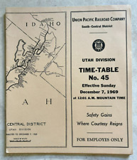 Vintage 1969 Union Pacific Railroad Utah Timetable #45 For Employees Pamphlet picture
