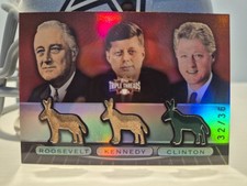 2007 Topps FDR Franklin D Roosevelt JFK John F Kennedy Bill Clinton SEAT RELIC picture