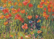 Oil painting Robert+William+Vonnoh-Poppies landscape handmade canvas in oil art picture