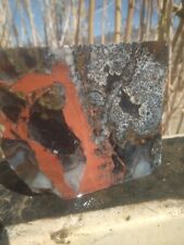 Lapidary Big Thick Slab Mystery Type Or Origin Looks Like Agate With Red Veinlet picture