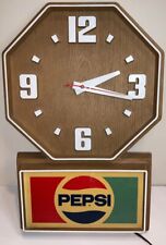 Rare 1980 Vintage PEPSI COLA Large wall clock Good Condition Works Great 20” Ta picture