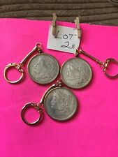 Sale 3 Silver Coins Keychain 1882 Copy Junk Drawer Estate Find Read Look Lot picture