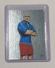 Dwayne The Rock Johnson Platinum Plated Artist Signed Baywatch Trading Card 1/1 picture