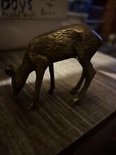 VINTAGE Brass Deer Spotted Doe Mid Century Modern Figurine Exc picture