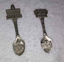 Pair of Vintage Longaberger Homestead 2000 & Tour 2000 Collectible Pewter Spoons picture