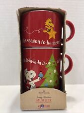 Hallmark Peanuts Snoopy & Woodstock Christmas Stacking Mugs - 2 mugs picture