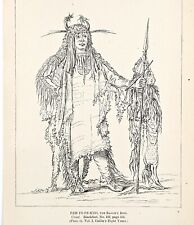 1885 Blackfeet Indian Chief The Eagles Ribs G. Catlin Native American picture