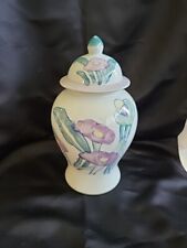 Ginger Jar Vintage Pastel Hand Painted Lillies Pre-owned Japanese Unknown Artist picture