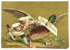 A Bill Dispute Comical Boy Chef Kitchen Knife Duck Paper Gold Victorian Card picture