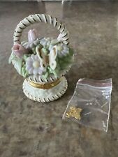 LENOX Basket of Blossoms with Butterfly Treasure inside-Trinket Box* picture