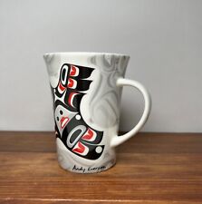 Oscardo Coffee Mug  Andy Everson Ravens Canada Indigenous Artist White Red Black picture