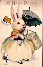 Antique Easter Postcard Fantasy Dressed Rabbit ARTIST-SIGNED CLAPSADDLE JA29 picture