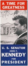 1960 John F. Kennedy TIME FOR GREATNESS Official Campaign Brochure picture