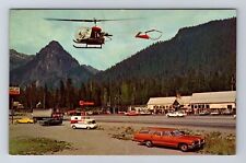 Snoqualmie Pass Summit WA-Washington, Coca-Cola, Helicopter, Vintage Postcard picture