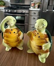 Vintage Swifty Turtle Tortoise Enesco Salt Pepper Shakers Anthropomorphic picture