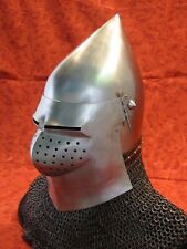 Medieval Pig Face bascinet Helmet 16 Gauge Late 14th to early 15th century picture